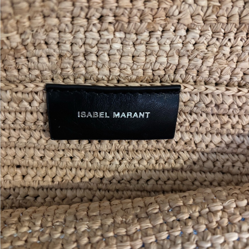 Isabel Marant Bahiba leather trimmed raffia tote - Picture 3 of 4